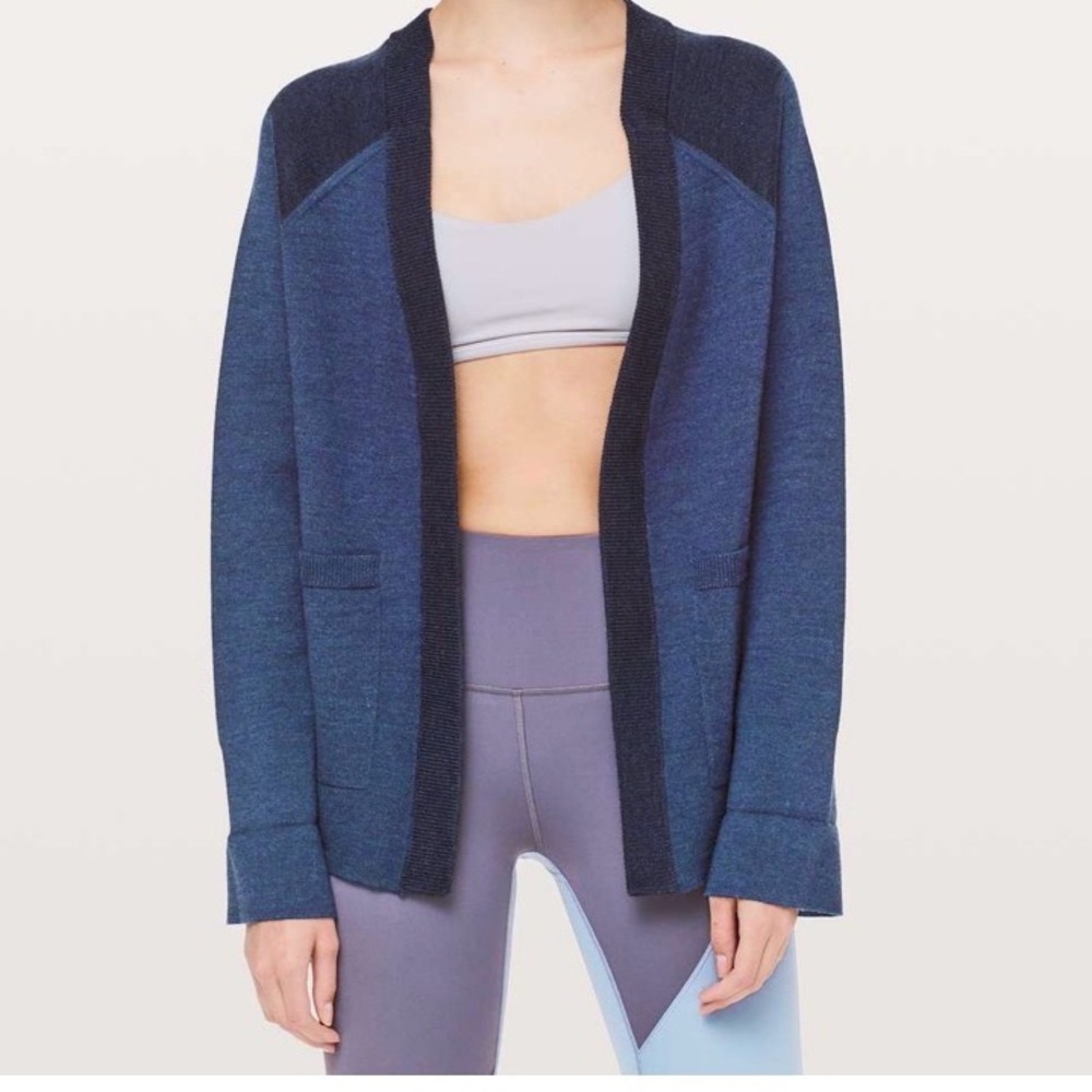 lululemon athletica NEW Reverse Me Wrap - Dark Blue Cardigan Reversible Wool